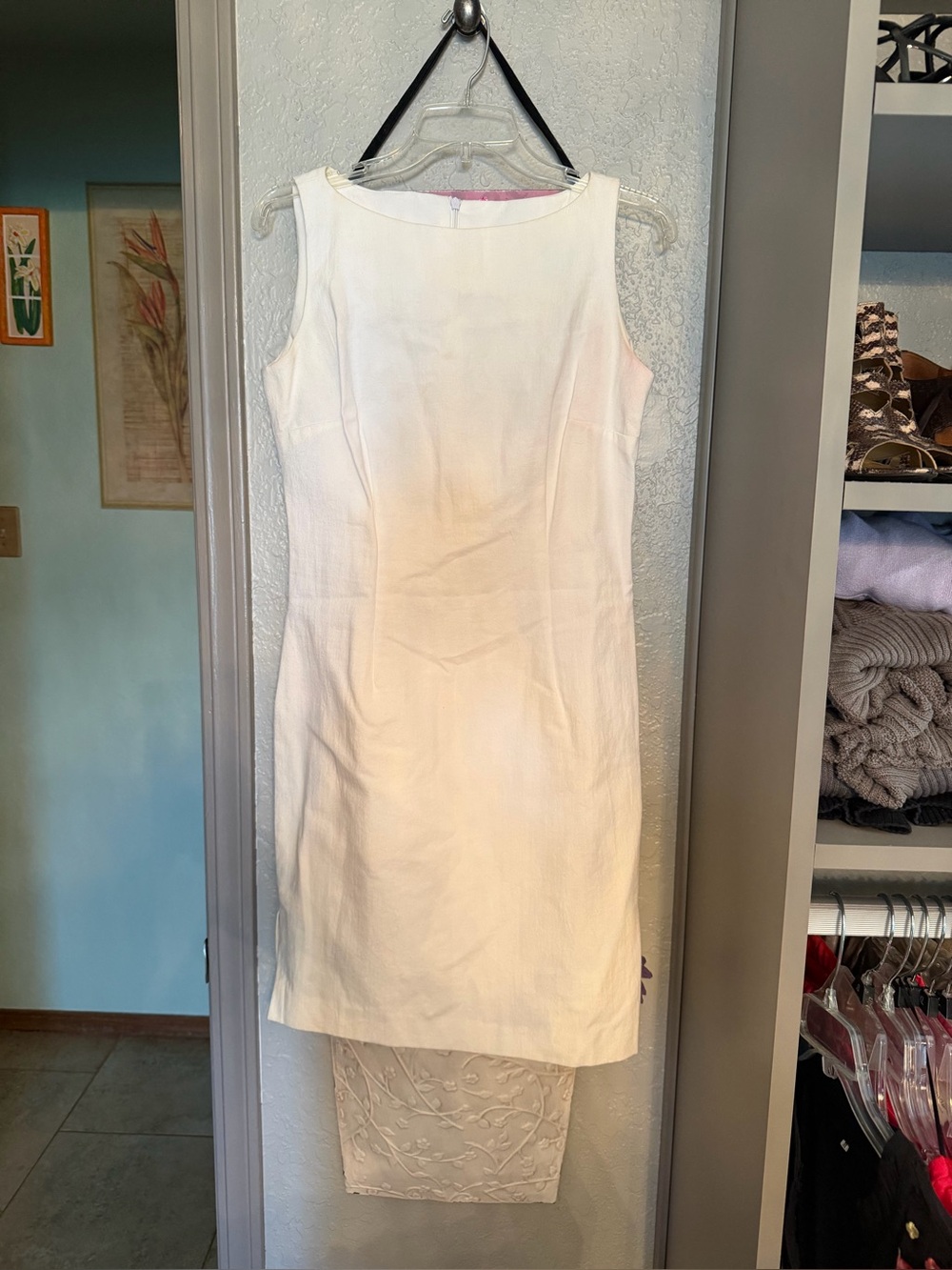 Sleeveless White Sheath Dress - Clean Tailored Design